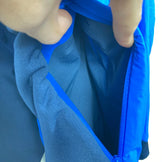 男士小号蓝色 Mammut Rime Light Insulation Flex 连帽保暖夹克。合成羽绒服。