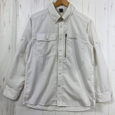[Men's S Ivory] Montbell Meadow Shirt Light Polyester Wear Top Inner Shirt Long-sleeve shirt Chemical fiber z00057202 Chemical fiber Long-sleeve shirt Inner