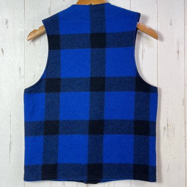 男士36码蓝色Filson Mackinaw羊毛背心，蓝/黑色。稀有难寻。羊毛抓绒上衣。z00054323。蓝/黑色。