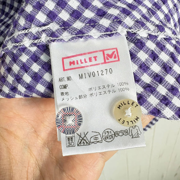 【Women's M パープル系】 Millet ( ミレー ) ドライタッチ シアサッカー ロングスリーブ シャツ ポリエステル ウェア トップス インナー シャツ ロングスリーブシャツ 化繊 z00055012  化繊 ロングスリーブシャツ インナー シャツ トップ