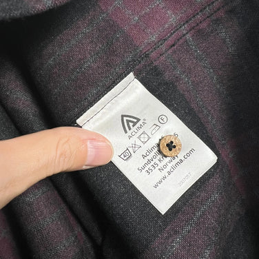 男士 M 码紫色 Aclima LeisureWool ReBorn 羊毛衬衫 106310 369 格纹深灰/酒红色 z00055898 369