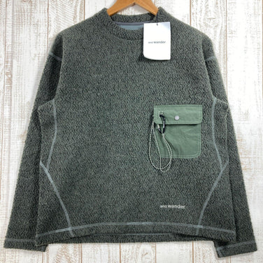 【Women's M グリーン系】 And Wander ( アンドワンダー ) リ ウール ジェーキュー クルー ネック Re Wool JQ Crew Neck ウール 574-3284061 Asian Women's フリース アウター ジャケット トップス - 【公式】2ndGEAR（セカンドギア）Webショップ【登山用品・アウトドア用品専門 買取販売店】