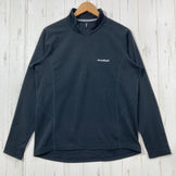 【Men's L ブラック系】 Montbell ( モンベル ) ウイックロン ZEO サーマル ロングスリーブ ジップ シャツ Wickron ZEO Thermal Long Sleeve Zip Shirt ポリエステル ウェア トップス インナー シャツ