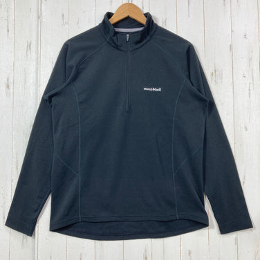 【Men's L ブラック系】 Montbell ( モンベル ) ウイックロン ZEO サーマル ロングスリーブ ジップ シャツ Wickron ZEO Thermal Long Sleeve Zip Shirt ポリエステル ウェア トップス インナー シャツ