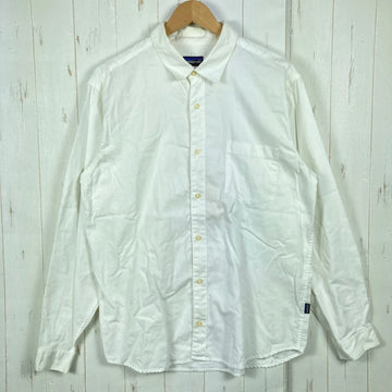 【Men's M ホワイト系】 2008 Patagonia ( パタゴニア ) ロングスリーブ プラグマティスト シャツ Long-Sleeved Pragmatist Shirt オーガニックコットン ウェア トップス インナー シャツ ロングスリーブシャツ コ