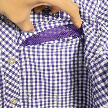 【Women's M パープル系】 Millet ( ミレー ) ドライタッチ シアサッカー ロングスリーブ シャツ ポリエステル ウェア トップス インナー シャツ ロングスリーブシャツ 化繊 z00055012  化繊 ロングスリーブシャツ インナー シャツ トップ