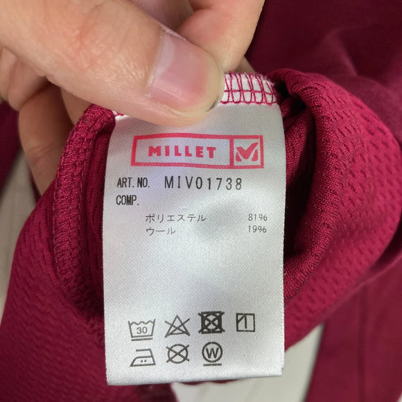 【Women's XS レッド系】 Millet ( ミレー ) キャスター ウール ジップ ロングスリーブ Castor Wool Zip Long Sleeve ポリエステル ウェア トップス インナー シャツ ロングスリーブシャツ ウール z00058072  ウ