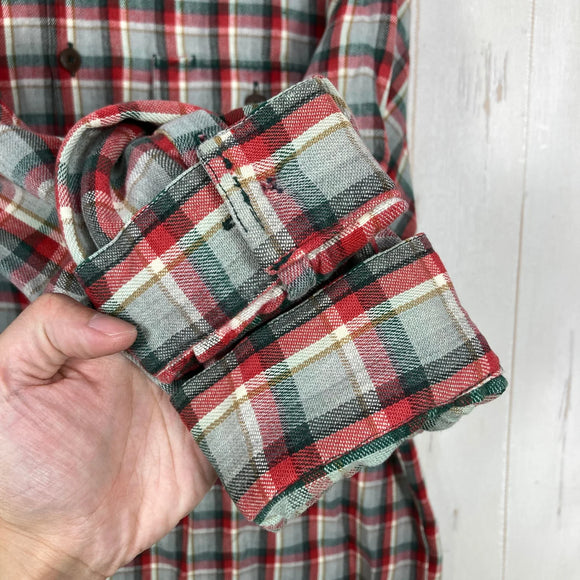 【Men's M グリーン系】 1994 Patagonia ( パタゴニア ) ヘビー フランネル シャツ Heavy Flannel Shirt Ombre Boxes / Auburn 生産終了モデル 入手困難 コットン ウェア トップス インナー シャツ ロ