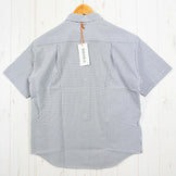 Women's Large Gray Ridge Mountain Gear Basic Short Sleeve Shirt Stripe Gray/White Polyester Top