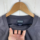 【Men's L Black】 Marmot Piece Dyeing S/S T-Shirt Cotton Wear Tops Inner Shirt Short Sleeve T-shirt Crew Neck Cotton