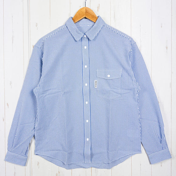 【Women's M ブルー系】 Ridge Mountain Gear ( リッジマウンテンギア ) ベーシック ロングスリーブシャツ ストライプ Basic Long Sleeve Shirt Stripe Blue / White ポリエステル ウェア トップス