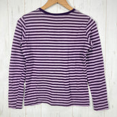 【Women's S パープル系】 Montbell ( モンベル ) メリノウールプラス ボーダー ロングスリーブ T シャツ Merino Wool Plus Border Long Sleeve T-Shirt スランテックカフ / UVカット メリノウール ウェ