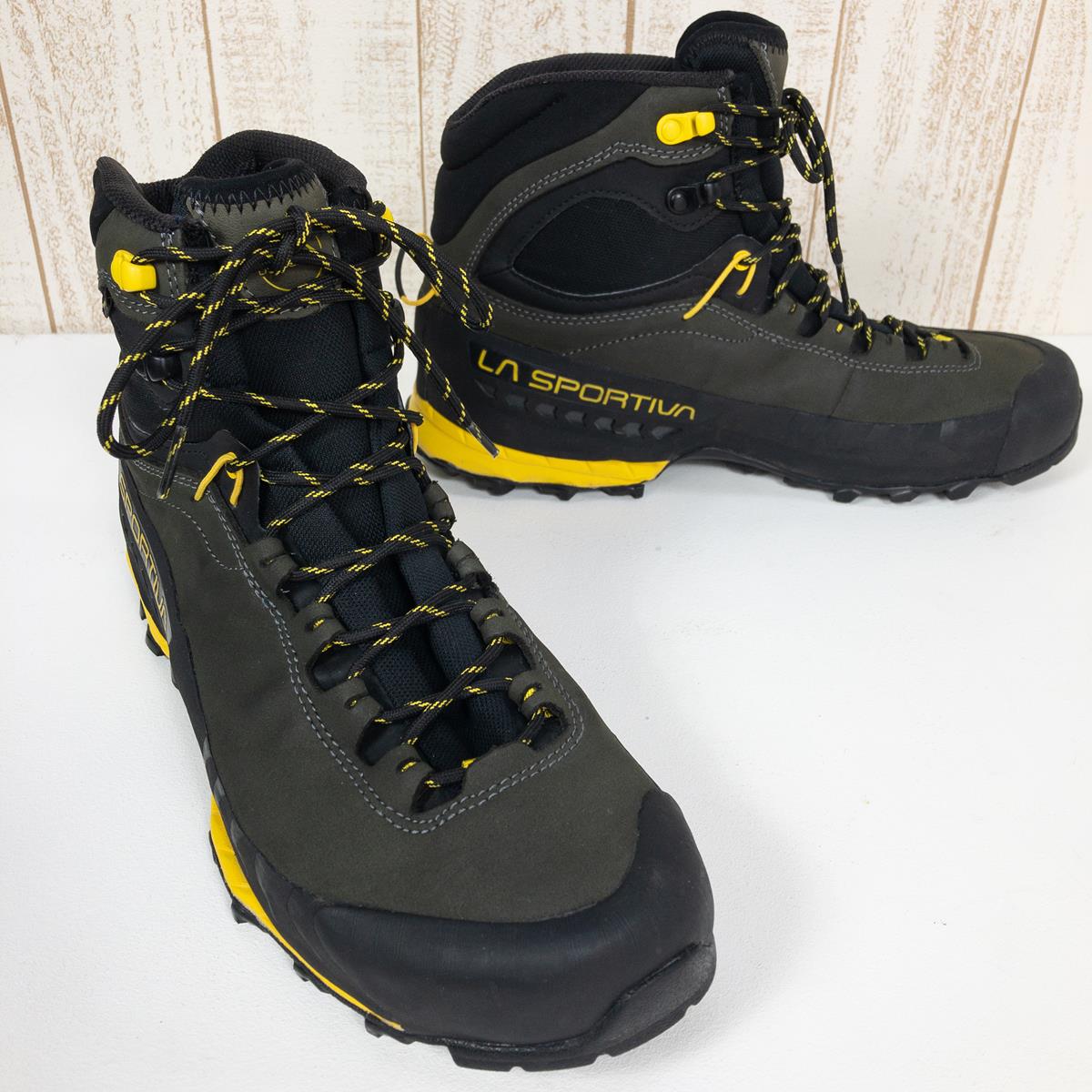 [男士 27.3 厘米炭灰色] La Sportiva Traverse X5 Gore-Tex TX5 GTX 皮革 27I 男士碳/黄色徒步靴鞋类