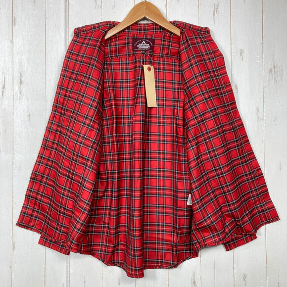 【Women's M レッド系】 Taras Boulba ( タラスブルバ ) ロングスリーブ チェック シャツ Long Sleeve Check Shirt 生産終了モデル 入手困難 ウール混 日本製 アシックス期 ポリエステル ウェア トップス インナー シャ