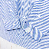 【Men's M ブルー系】 Ridge Mountain Gear ( リッジマウンテンギア ) ベーシック ロングスリーブ シャツ ストライプ Basic Long Sleeve Shirt Stripe Blue x White ポリエステル ウェア トップ - 【公式】2ndGEAR（セカンドギア）Webショップ【登山用品・アウトドア用品専門 買取販売店】