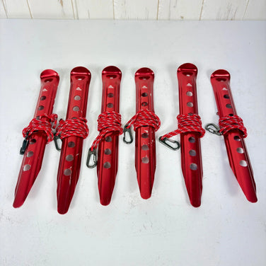 [One Size Red] MSR Blizzard Stake Tent Peg Stakes, Set of 6, Aluminum Camping Gear Peg Stakes z00057803 Peg Stakes Camping Gear