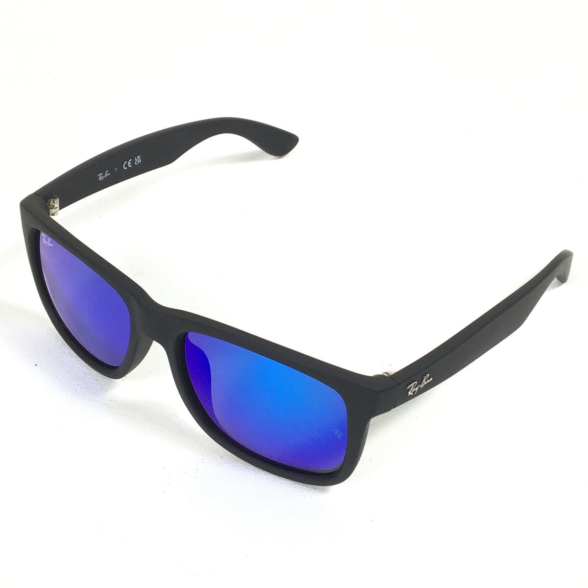 【OneSize ブラック系】 Rayban ( レイバン ) Rb4165 ジャスティン Justin 55Mm サングラス 偏光レンズ 0RB4165F/RB4165 622/55 Black Rubber / Blue Mirror サングラス アイウェア ウ