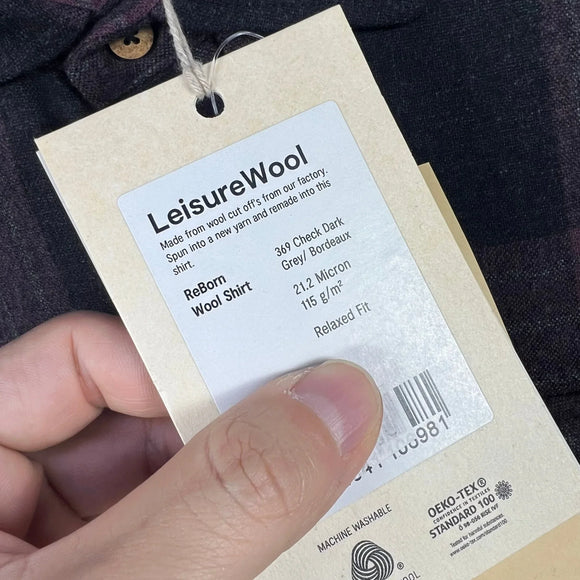 【Men's M パープル系】 Aclima ( アクリマ ) レジャーウール リボーン ウール シャツ LeisureWool ReBorn Wool Shirt 106310 369 CHECK DARK GREY/BORDEAUX z00055898 369