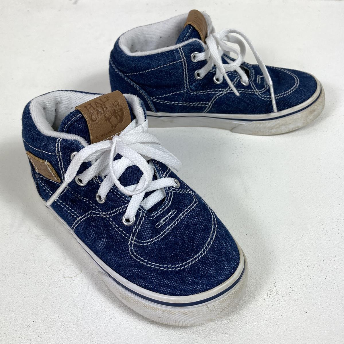 [Boys 14.0cm Navy] Vans Baby Half Cab Kids Sneakers Skate Shoes 721454 Boys Denim Sneakers Lifestyle Shoes Footwear