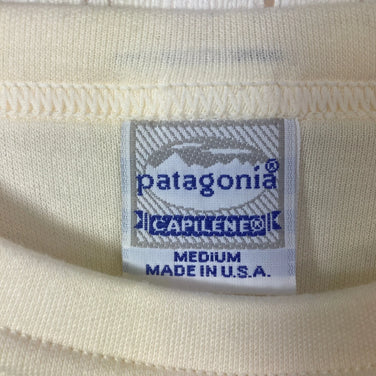 [Men's M Ivory] 1993 Patagonia Capilene Midweight Crew Neck &amp; Bottoms Natural (Old Tag, Vintage)