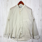 【Unisex 4 アイボリー系】 Axesquin Elements ( アクシーズクインエレメンツ ) ソフト シェル の バンド カラー シャツ Soft Shell Band Collar Shirt ナイロン ウェア トップス インナー シャツ ロングスリーブ