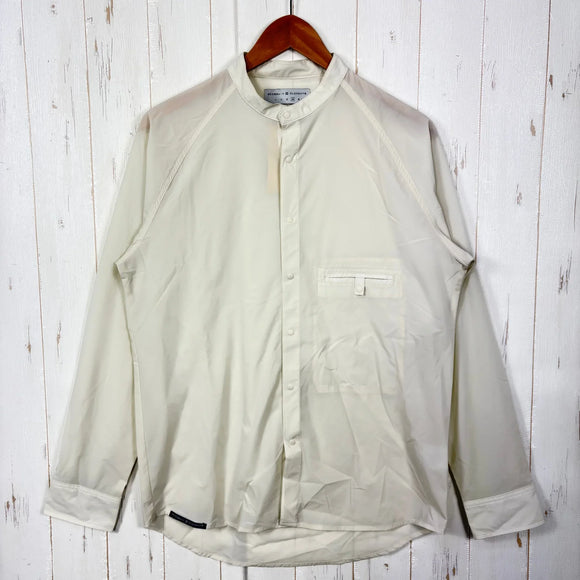 【Unisex 4 アイボリー系】 Axesquin Elements ( アクシーズクインエレメンツ ) ソフト シェル の バンド カラー シャツ Soft Shell Band Collar Shirt ナイロン ウェア トップス インナー シャツ ロングスリーブ