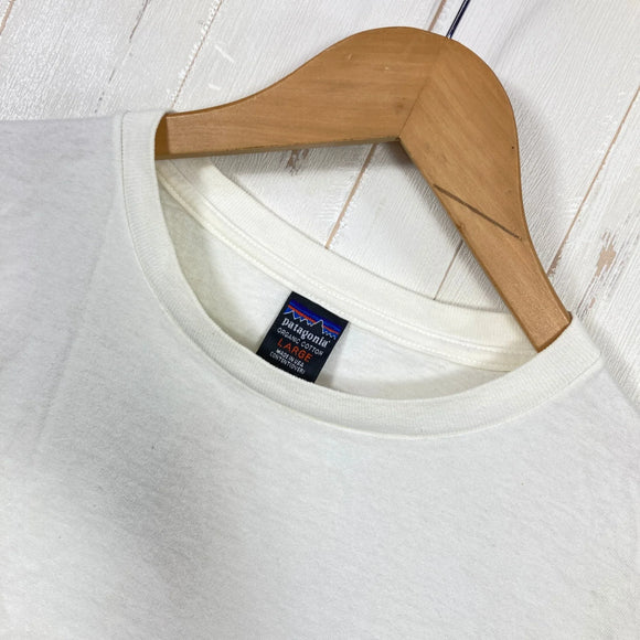 【Men's L ホワイト系】 1990s Patagonia ( パタゴニア ) カヤック プリント オーガニックコットン Tシャツ Kayak Print Organic Cotton T-Shirt 生産終了モデル 入手困難 黒タグ オーガニックコットン ウェ