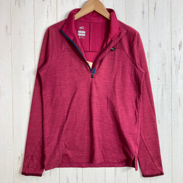【Women's XS レッド系】 Millet ( ミレー ) キャスター ウール ジップ ロングスリーブ Castor Wool Zip Long Sleeve ポリエステル ウェア トップス インナー シャツ ロングスリーブシャツ ウール z00058072  ウ