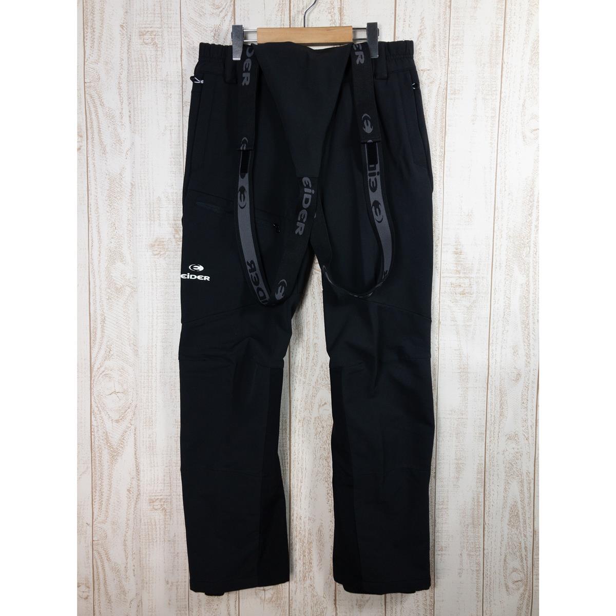 [Men's M Black] Eider Softshell Bib Pants with Fleece Lining EIV2801 International Men's Black Softshell Long Pants Bottoms Wear