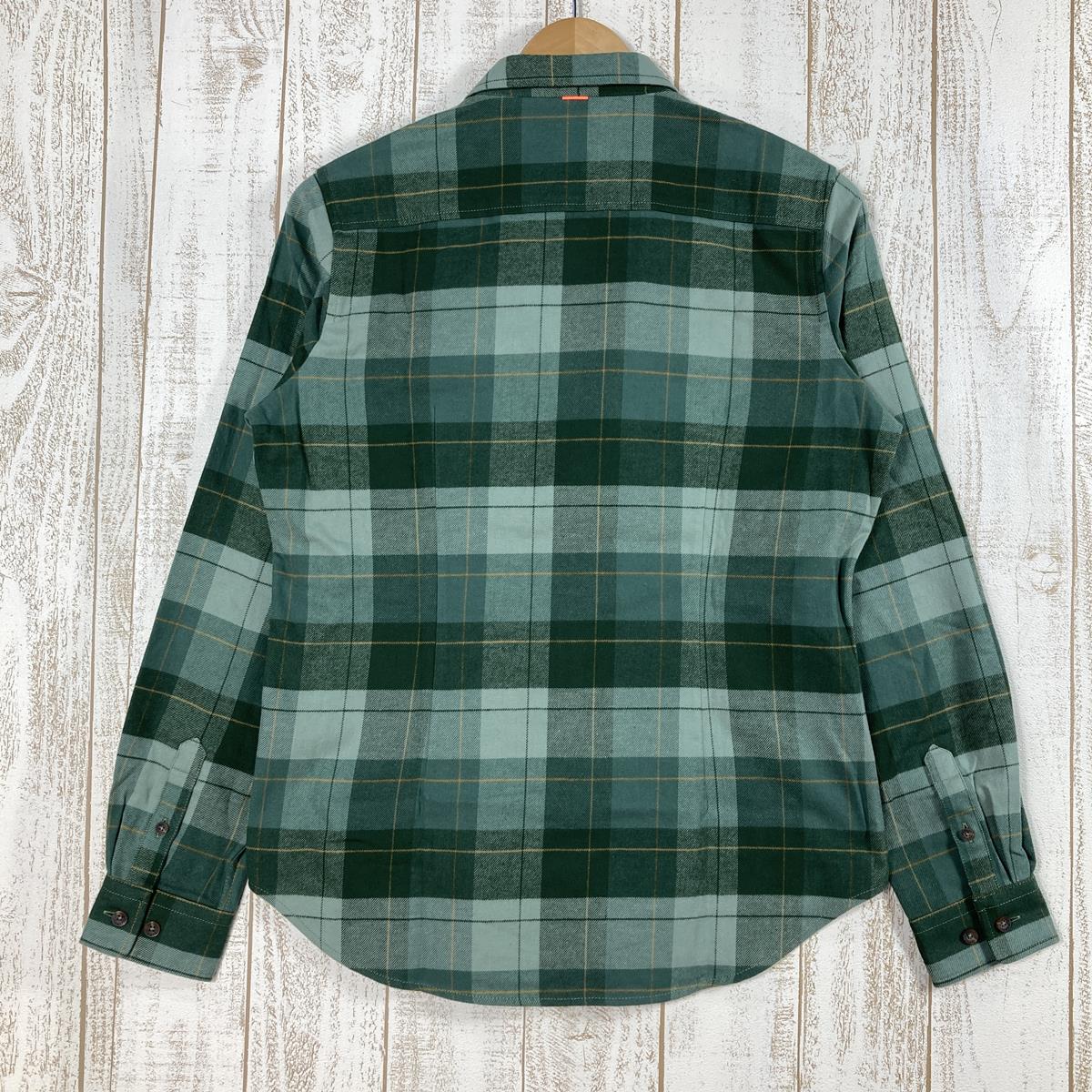 [Women's S Green] Mammut Trovat Longsleeve Shirt Organic Cotton Flannel Shirt 1015-01360 Women's Dark Jade-Woods Cotton