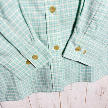 【Women's M グリーン系】 Mizuno ( ミズノ ) ロングスリーブ チェックシャツ ポリエステル ウェア トップス インナー シャツ ロングスリーブシャツ 化繊 z00055013  化繊 ロングスリーブシャツ インナー シャツ トップス ウェア