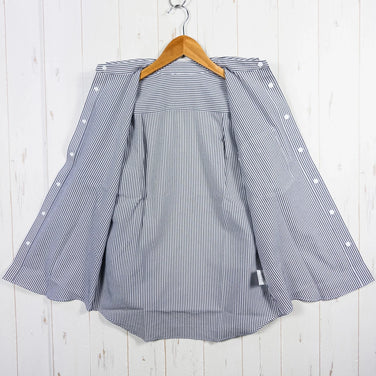 【Women's S グレー系】 Ridge Mountain Gear ( リッジマウンテンギア ) ベーシック ロングスリーブ シャツ ストライプ Basic Long Sleeve Shirt Stripe Grey x White ポリエステル ウェア トップ - 【公式】2ndGEAR（セカンドギア）Webショップ【登山用品・アウトドア用品専門 買取販売店】