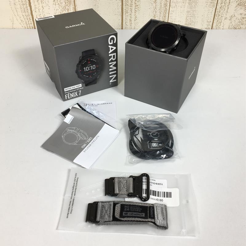 【OneSize ブラック系】 Garmin ( ガーミン ) フェニックス 7 Fenix 7 Sapphire Dual Power Ti Carbon Gray Dlc / Black Gps スマートウォッチ + Hemsut Watch Bands セット