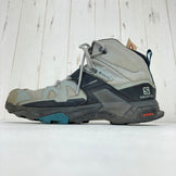 【Women's 23.5cm グレー系】 Salomon ( サロモン ) エックス ウルトラ 4 ミッド ワイド ゴアテックス X ULTRA 4 MID WIDE GORE-TEX QUARRY / BLACK / LEGION BLUE フットウェア トレッキングブーツ