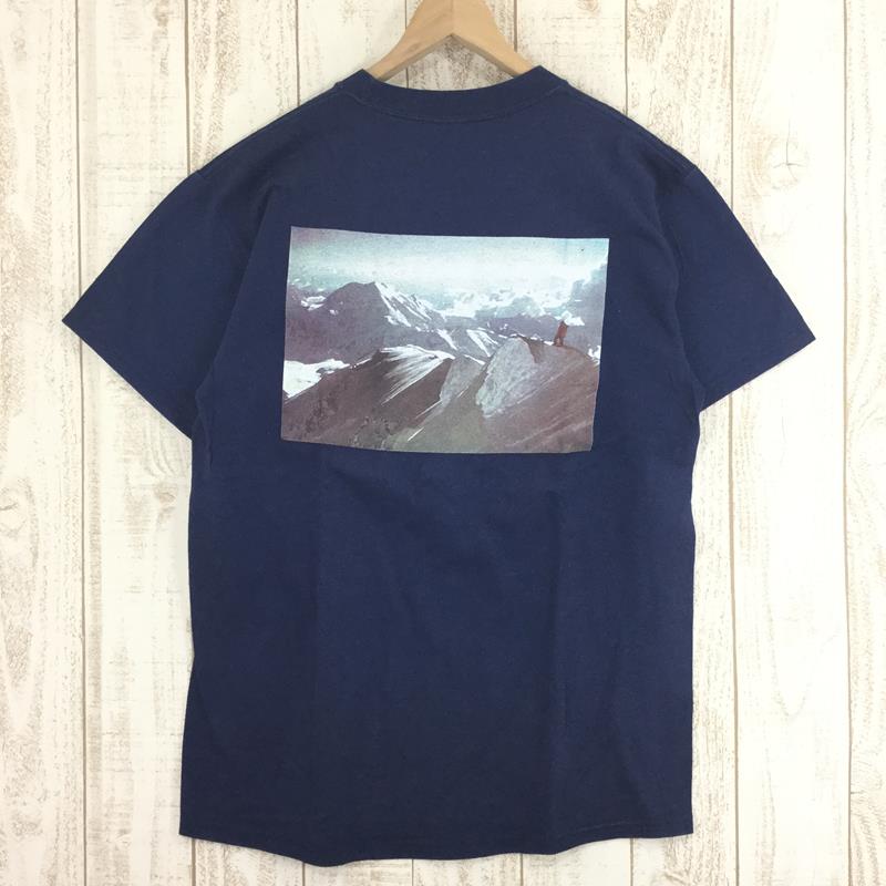 【Men's M ネイビー系】 アラスカマウンテニアリングスクール Ams Alaska Mountaineering School オリジナル Tシャツ 希少なアウトドアTシャツ International Men's  化繊 ショートスリーブTシャツ クルーネッ