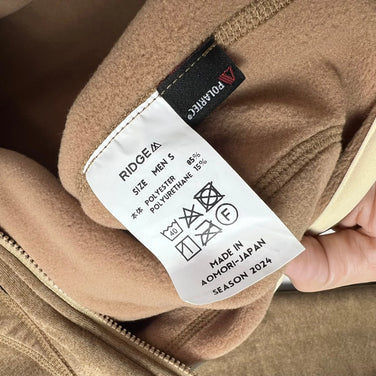 Men's Small Beige Ridge Mountain Gear Power Stretch Pull Hoodie, Desert Dune, Polyester, Top, Undershirt, Hoodie