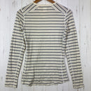 【Women's S アイボリー系】 Icebreaker ( アイスブレーカー ) 200オアシスロングスリーブクルーストライプ 200 OASIS LS CREWE STRIPE メリノウール ウェア トップス インナー シャツ ロングスリーブTシャツ クルーネック-2