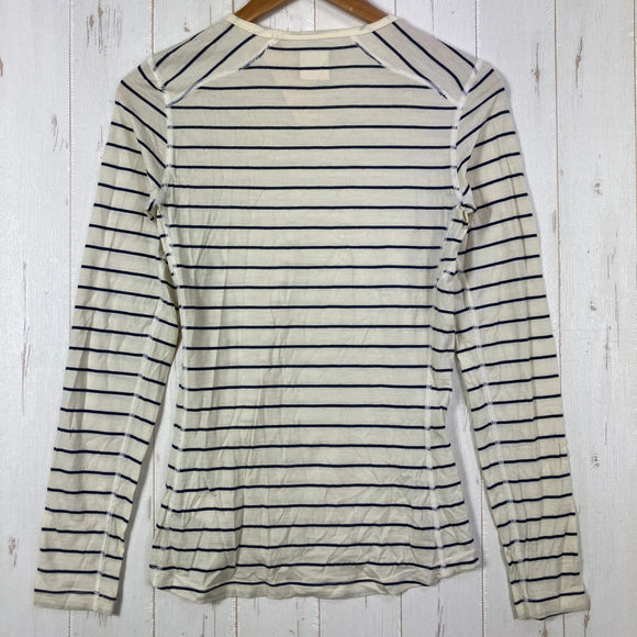 【Women's S アイボリー系】 Icebreaker ( アイスブレーカー ) 200オアシスロングスリーブクルーストライプ 200 OASIS LS CREWE STRIPE メリノウール ウェア トップス インナー シャツ ロングスリーブTシャツ クルーネック