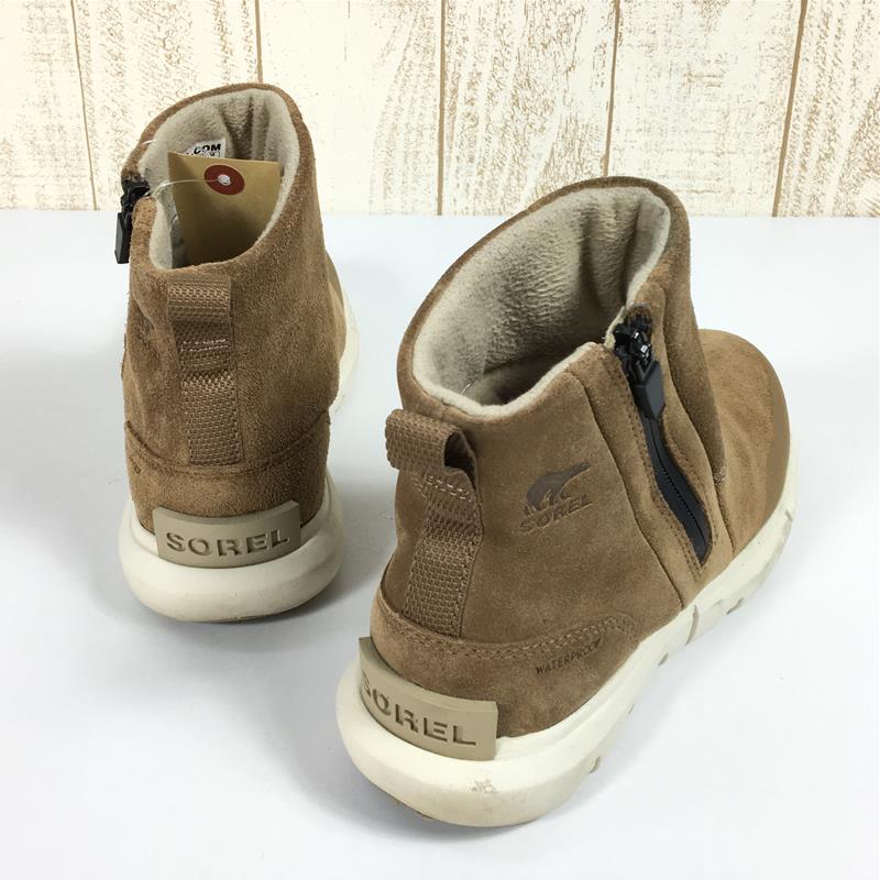 【女式 23.0cm 米色】Sorel Explorer 2 Booty 防水 Explorer Ii Booty Wp 冬季鞋雪地靴 NL4595 女式雪地靴鞋类