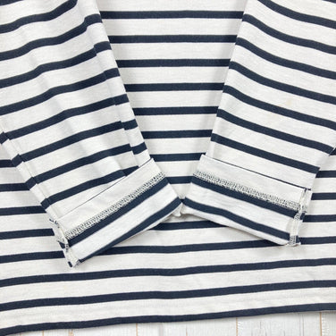 男士 ML 象牙色 Bring Basque 衬衫，裁剪缝制，米白色 x 黑色，涤纶，长袖圆领 T 恤，合成纤维，长袖，米白色 x 黑色，合成纤维，长袖