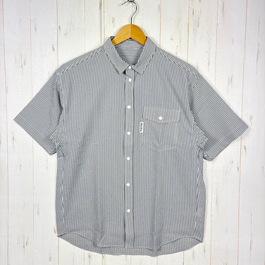 【Men's XL グレー系】 Ridge Mountain Gear ( リッジマウンテンギア ) ベーシック ショートスリーブ シャツ ストライプ Basic Short Sleeve Shirt Stripe  Grey × White z00055798 G