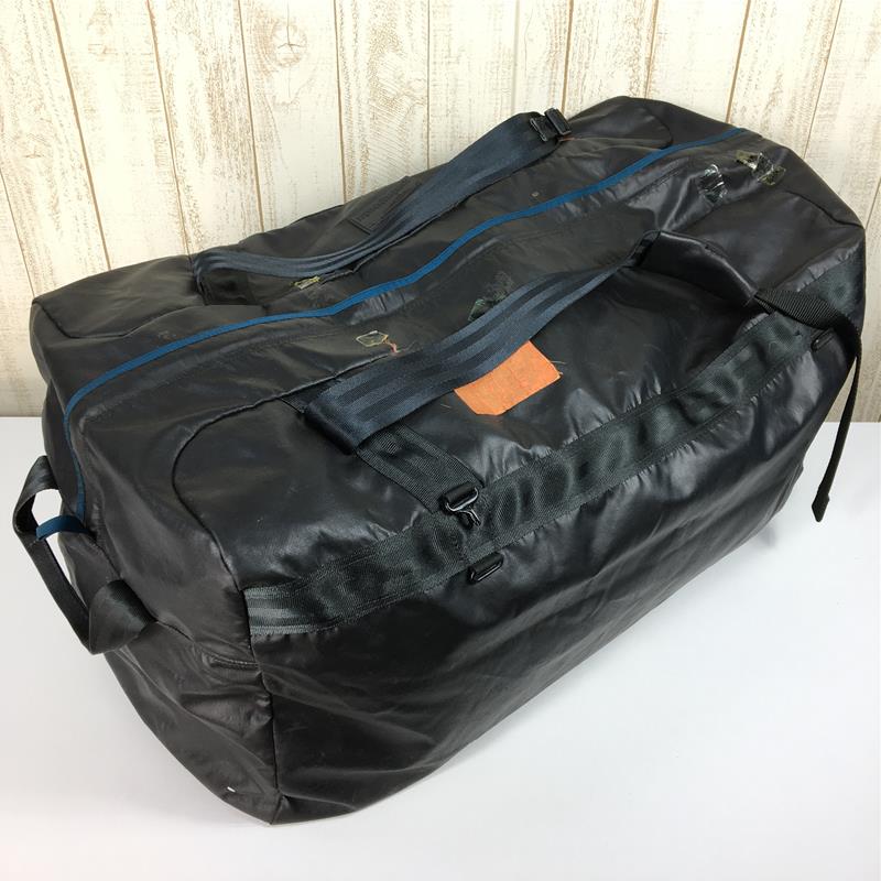 [OneSize Black] Patagonia 黑洞包 145L 行李袋美国制造橡胶标签黑色 x 蓝草装饰很难买到 48065 黑色/蓝草