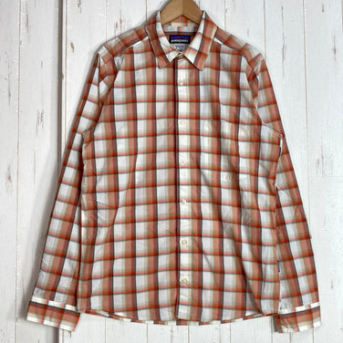 【Men's XS オレンジ系】 2013 Patagonia ( パタゴニア ) ロングスリーブ ゴーン アゲイン シャツ Long-Sleeved Gone Again Shirt TPD ナイロン ウェア トップス インナー シャツ ロングスリーブシャツ 化繊