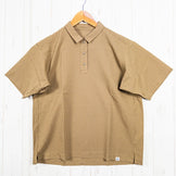 女式中号米色 Ridge Mountain Gear 舒适套头短袖衬衫，土狼棕色，涤纶，上衣