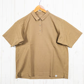 女式中号米色 Ridge Mountain Gear 舒适套头短袖衬衫，土狼棕色，涤纶，上衣