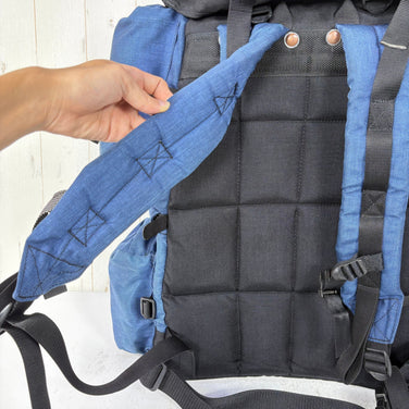 【Unisex OneSize ネイビー系】 Lamda（ラムダ） フラップ付カメラザック 4型 Camera Backpack Type 4 2気室 中折れタイプ ナイロン バッグ ストレージ バックパック 容量【30L～54L】 z00060623  容量【30L～54L】
