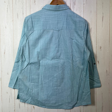 Jackwolfskin 翡翠湖衬衫，女款中号，蓝色，有机棉，长袖衬衫，棉质，z00054718