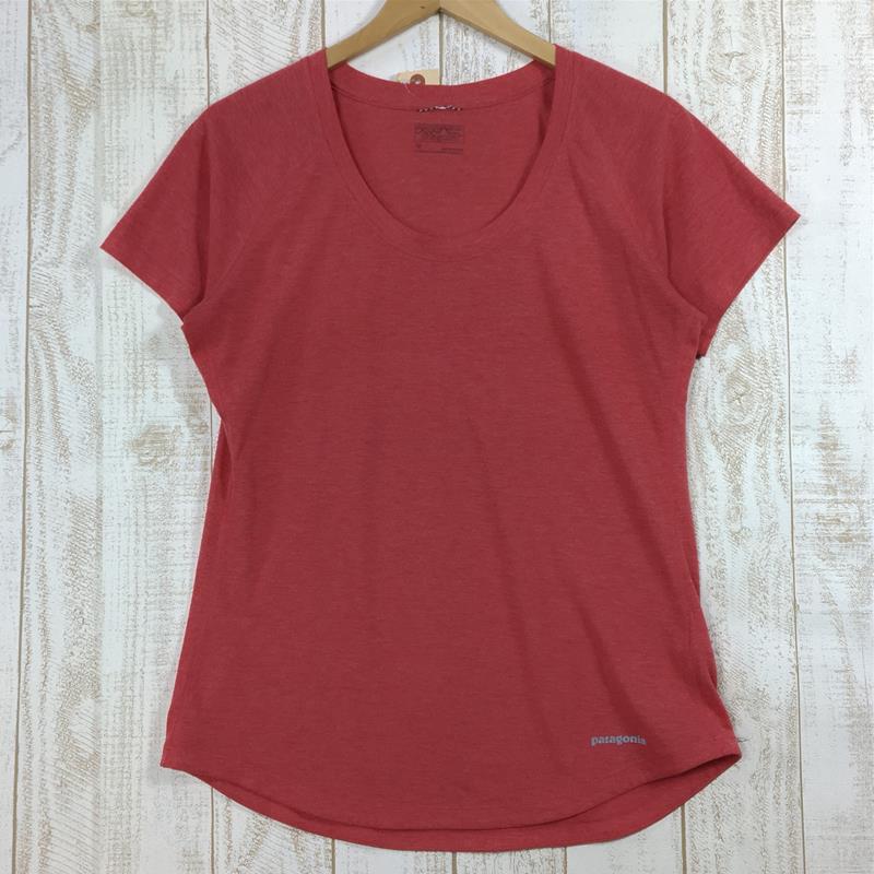 【Women's M レッド系】 Patagonia ( パタゴニア ) ショートスリーブ ナイン トレイルズ シャツ S/S Nine Trails Shirt 23477 International Women's MRC 化繊 ショートスリーブTシャツ クルーネ