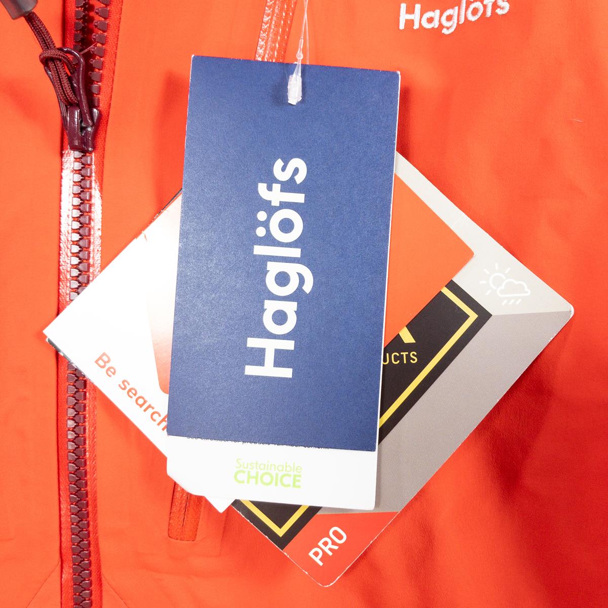 【男士S红色系列】Haglofs Spitz夹克Gore-Tex Pro硬壳帽衫604479男士哈瓦那硬壳外套外套上衣