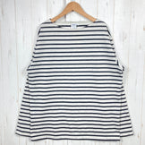 男士 ML 象牙色 Bring Basque 衬衫，裁剪缝制，米白色 x 黑色，涤纶，长袖圆领 T 恤，合成纤维，长袖，米白色 x 黑色，合成纤维，长袖